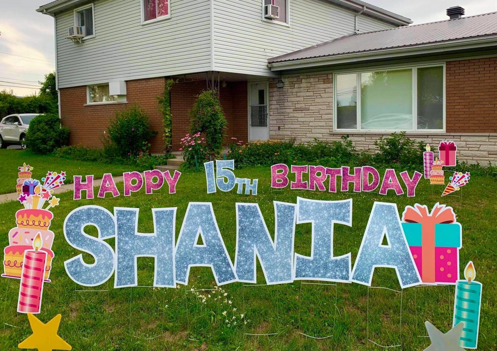Celebration Lawn Sign is a fun surprise for any occasion: birthday, anniversary, marriage proposal, wedding, baby shower, baby birth, graduation ball, wedding anniversary.